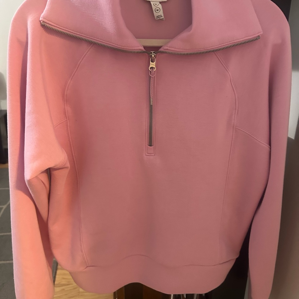 SPANX Pink Half-Zip Sweatshirt